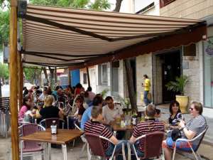 Toldo extensible con porteria