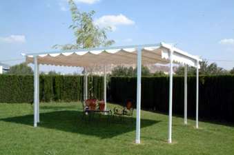 Prgola para el centro de un jardin